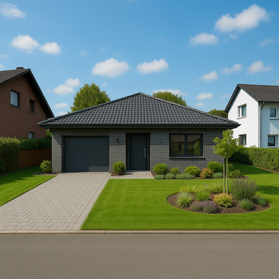 Visualisierung Baugrundstück mit Bungalow (Beispiel)