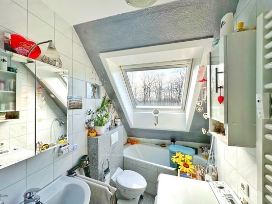 Tageslochbad mit Wanne und Dusche
