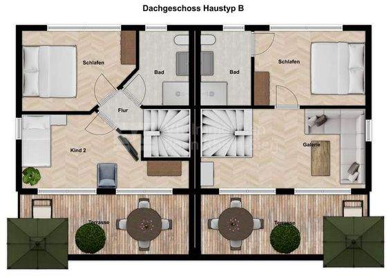 Grundriss Haustyp B Dachgeschoss