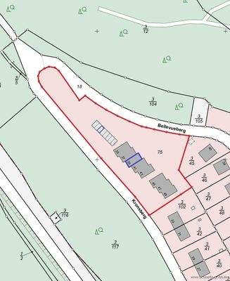 Flurkarte Haus und Garage (blau umrandet)