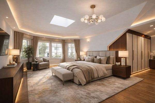 Visualisierung Schlafzimmer im 1. Obergeschoss