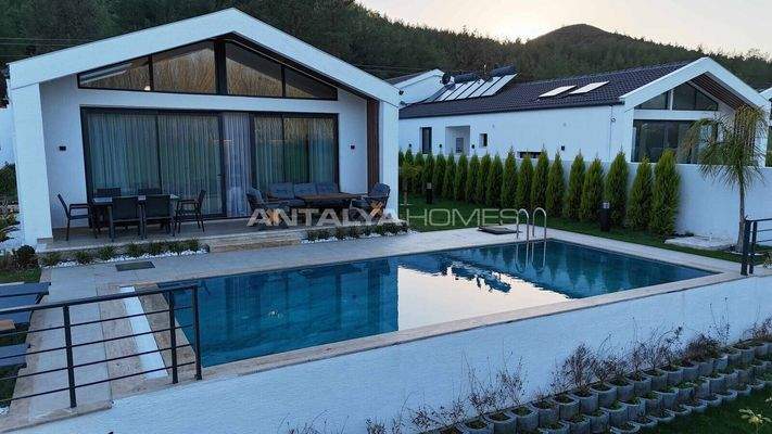 3-Bedroom Detached Houses with Pool in Mugla Seydikemer
