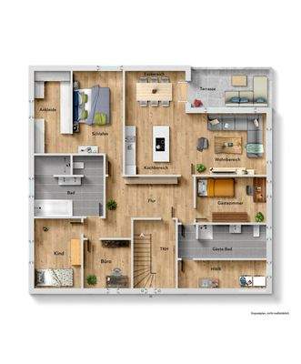 Grundriss Visualisierung OG 