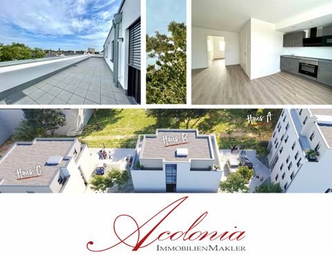 Acolonia Immobilienmakler: WG Zimmer in Penthouse-Neubau-Wohnung. Dachterrasse-Fußbodenheizung-Einbauküche - Nur für Studierende & Auszubildende