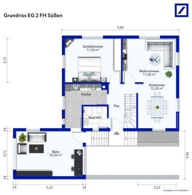 Grundriss EG 2 FH  süßen akt. 