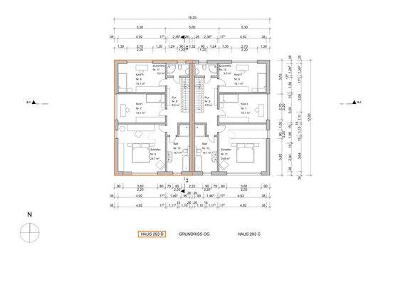 Grundriss Obergeschoss (Haus D)