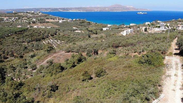 Kreta, Kera: Grundstücke mit Meer- und Bergblick nahe Kalyves zu verkaufen