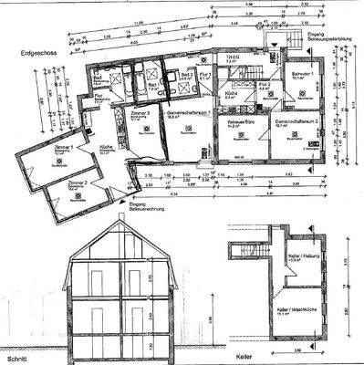 Grundriss EG gesamt + Schnitt