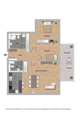 Haus E, Typ 19, 3 Zimmer, 92,21m²