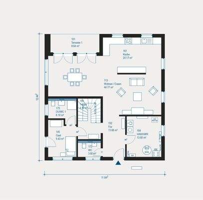 Grundriss EG - City Villa 4 V2