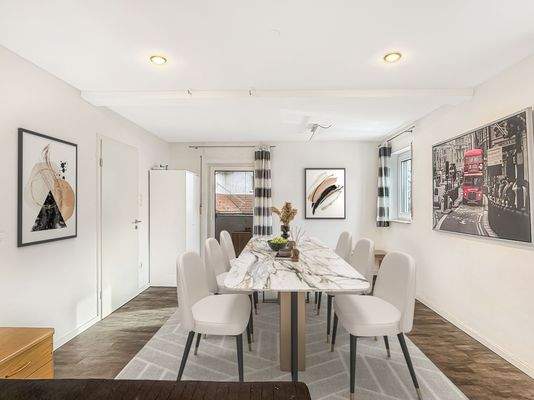 Wohn- Esszimmer (eingerichtet)