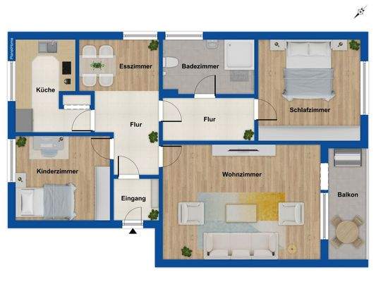 Grundriss Wohnung Hochparterre