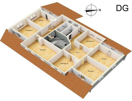 Nr. 14 Grundriss DG 3D