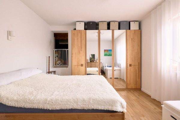 Blick in das Schlafzimmer