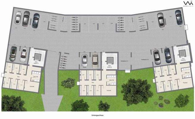 Tiefgarage und Kellergeschoss