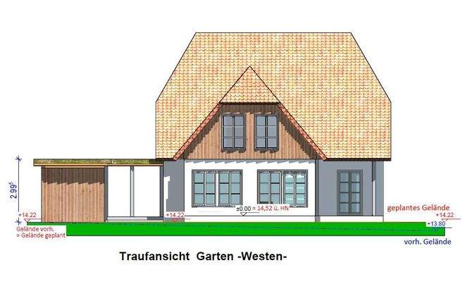 Traufenansicht W Ziegel