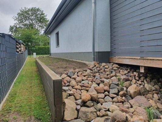 vom hinteren Teil des Hauses