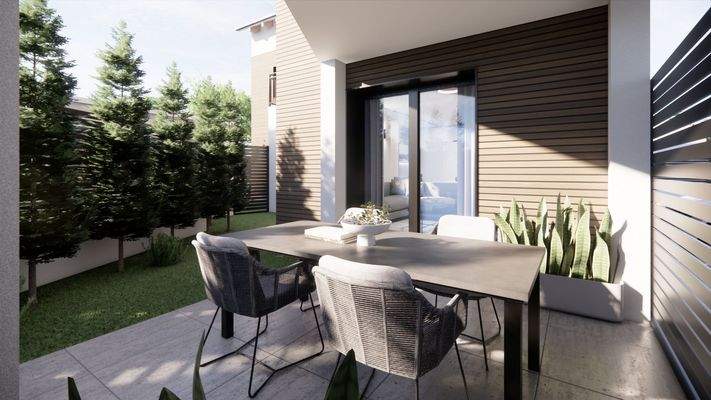 überdachte Terrasse - Visualisierung, Abweichungen möglich!