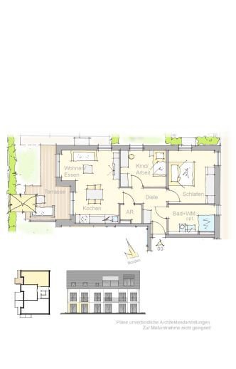 3 Zimmer Neubauwohnung mit Terrasse und Gartenanteil