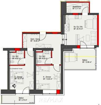 Pfunds - Grundriss - Top 13