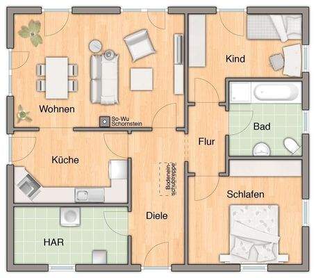 Bungalow 92 Grundriss