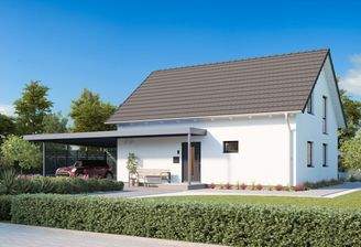 Ansicht optional mit Carport von rechts
