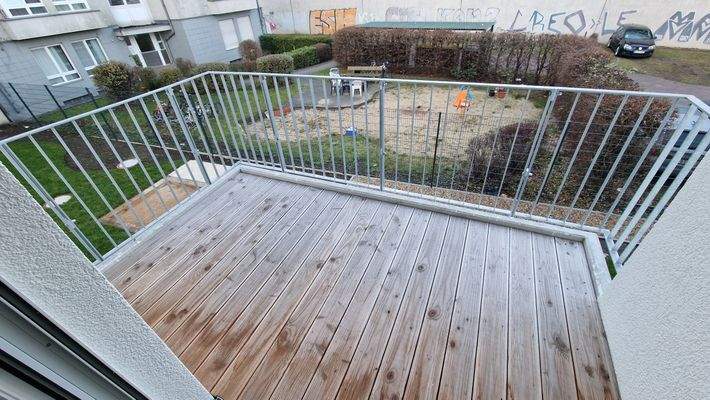 Balkon mit Gartenblick