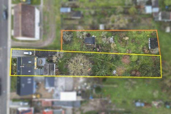 Luftaufnahme Grundstück + Pachtfläche