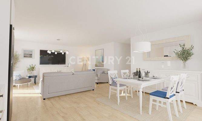 Wohn-, Ess- und Küchenbereich (visualisiert)