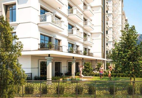 Castle View Apartments in a Four-Block Complex in Alanya Mahmutlar