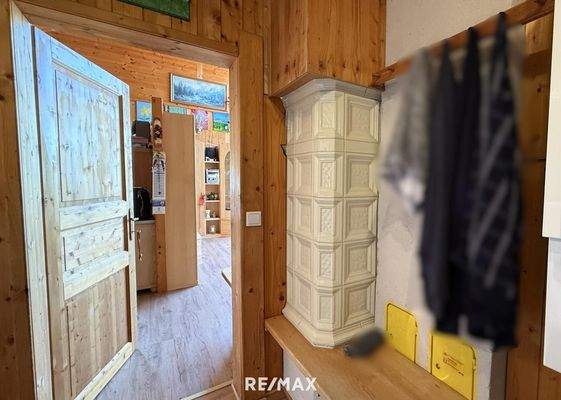 Kachelofen auch im Badezimmer