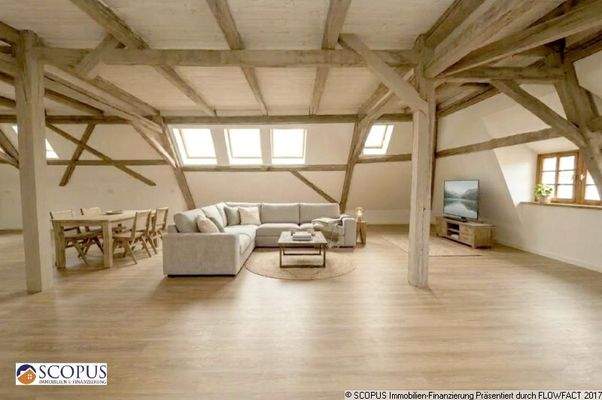 Wohnbereich mit Beispieleinrichtung