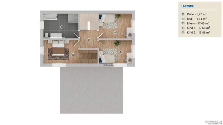 Grundriss Obergeschoss rechte Seite