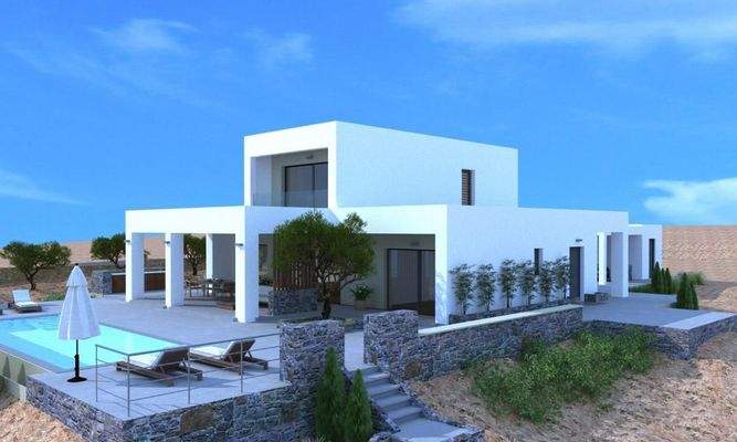 Kreta, Kokkino Chorio: Sofort bebaubares Grundstück mit Meerblick zu verkaufen