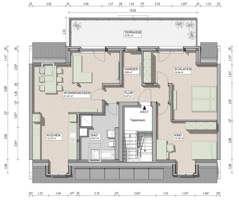 Dachgeschosswohnung, Terrasse