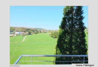 Blick vom Balkon ins Grüne