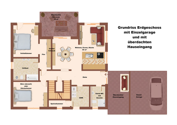 Grundriss EG mit Garage