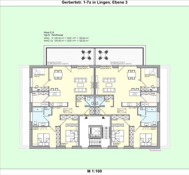 "Jetzt an den Verkauf Ihrer Immobilie denken + Penthouse Wohnung sichern" 4 Zi Penthouse Wohnung, 120m², Bürgervillen Gerbertstr. ab Frühjahr 2027 - Foto 3