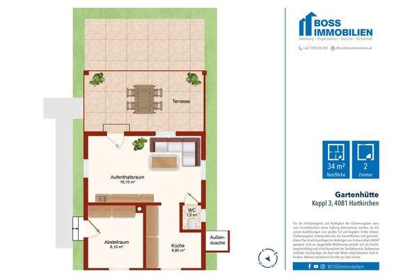 Grundriss Koppl 3-Gartenhütte