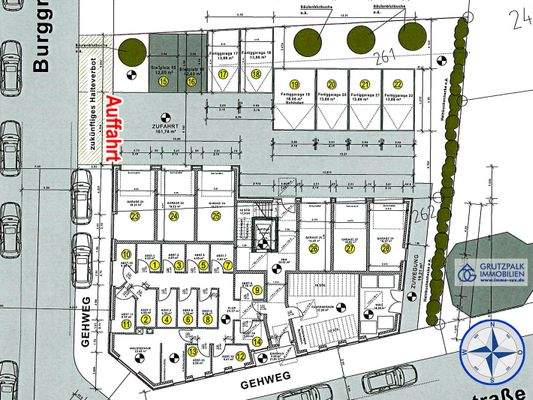 Erdgeschoss und Garagen