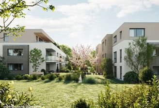Projekt Erligheim Außenansicht mit Kirschbaum