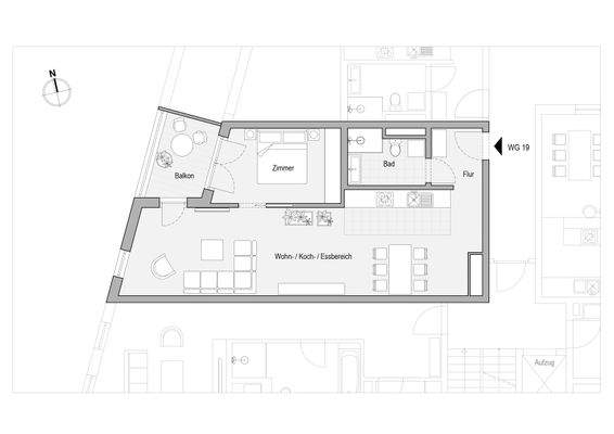 Grundriss WE19 im 2. OG