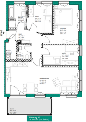 Grundriss Whg 7
