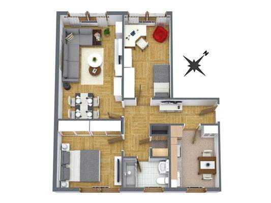 Grundriss (Möblierungsbeispiel)