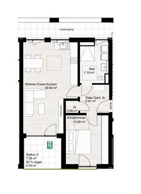 Grundriss Wohnung 7 im 1. Obergeschoss