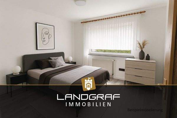 Schlafen mit Beispielmöbelierung