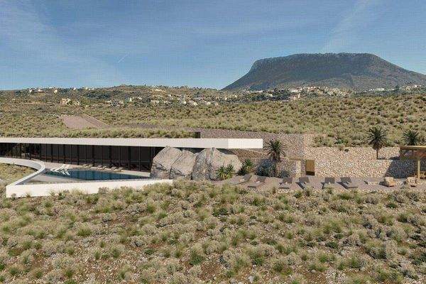 Greece Crete Plaka Luxury Villa House Under Constr