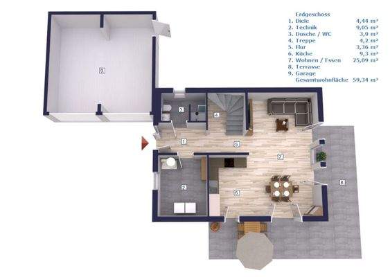 Visualisierung Erdgeschoss