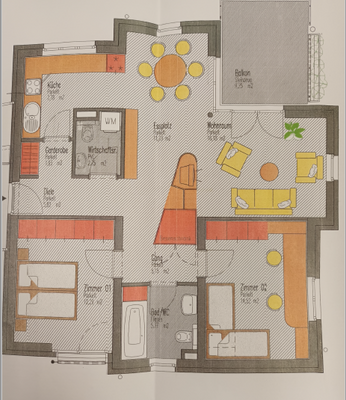 Wohnungsplan ursprüngliche Nutzung