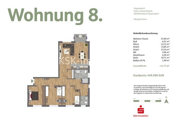 Grundriss Wohnung 8